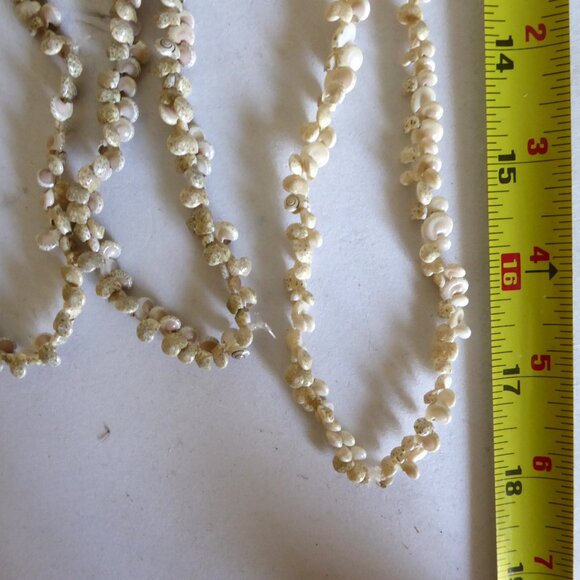 VINTAGE HAWAIIAN 32”-36” PIKAKE NATURAL MINI TURBO SHELL NECKLACE LEI SET OF 6 - Picture 7 of 8